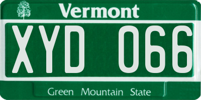 VT license plate XYD066