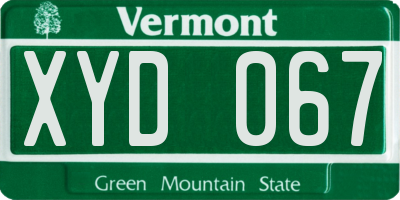 VT license plate XYD067