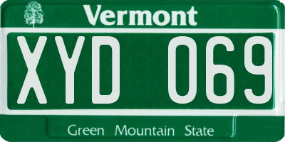VT license plate XYD069