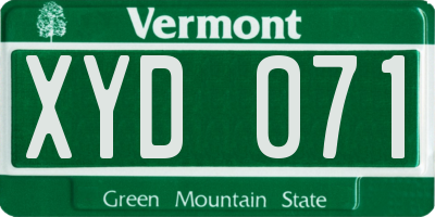 VT license plate XYD071