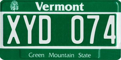 VT license plate XYD074