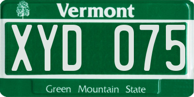 VT license plate XYD075
