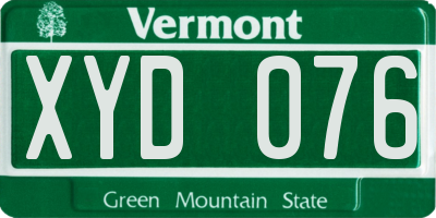 VT license plate XYD076