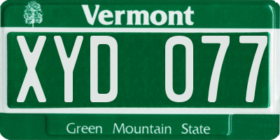 VT license plate XYD077