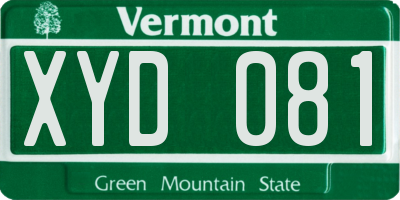 VT license plate XYD081