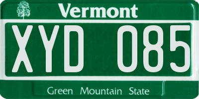 VT license plate XYD085