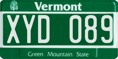 VT license plate XYD089