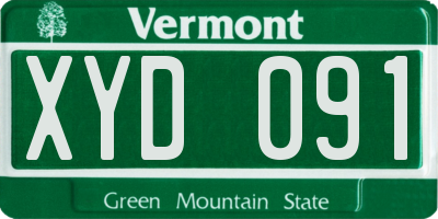 VT license plate XYD091