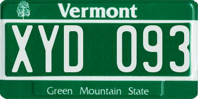 VT license plate XYD093