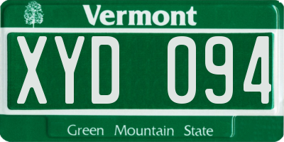 VT license plate XYD094
