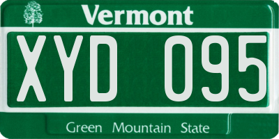 VT license plate XYD095
