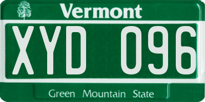 VT license plate XYD096