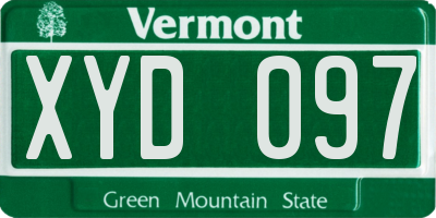 VT license plate XYD097