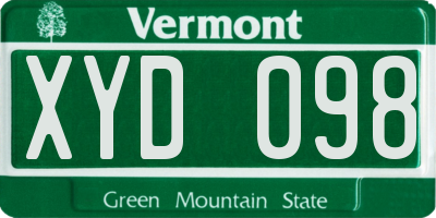 VT license plate XYD098