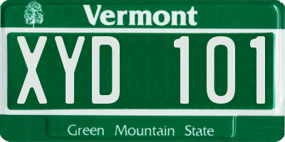 VT license plate XYD101