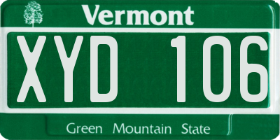 VT license plate XYD106