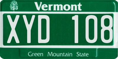 VT license plate XYD108