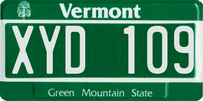 VT license plate XYD109