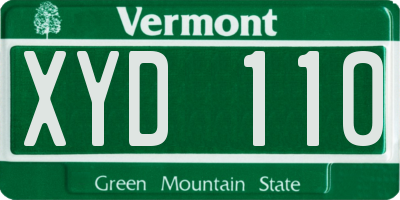 VT license plate XYD110