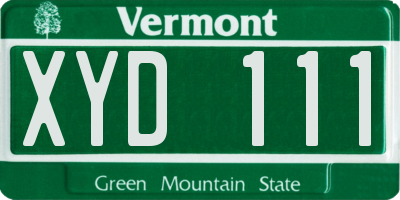 VT license plate XYD111