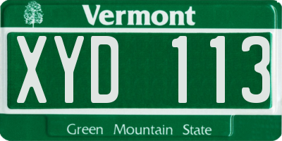VT license plate XYD113