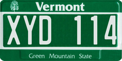 VT license plate XYD114