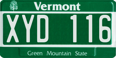 VT license plate XYD116