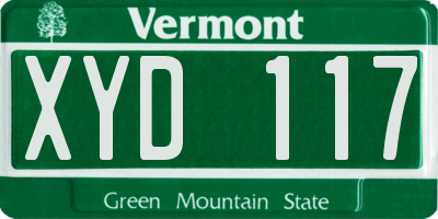 VT license plate XYD117