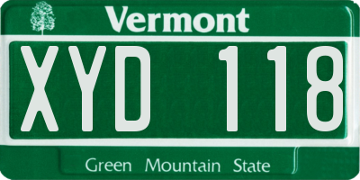VT license plate XYD118