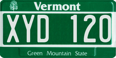 VT license plate XYD120
