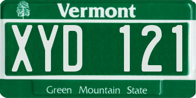 VT license plate XYD121