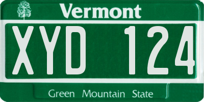 VT license plate XYD124