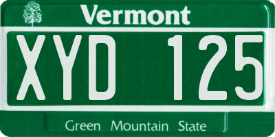 VT license plate XYD125