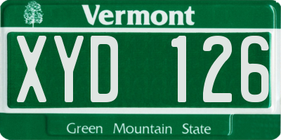VT license plate XYD126