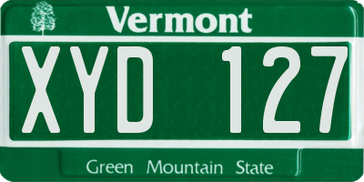 VT license plate XYD127