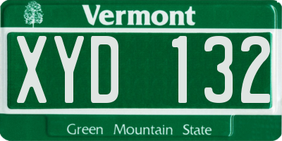 VT license plate XYD132