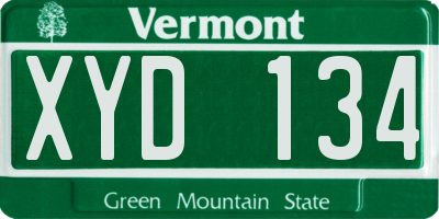 VT license plate XYD134