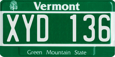 VT license plate XYD136