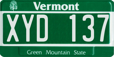 VT license plate XYD137