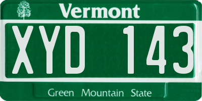 VT license plate XYD143