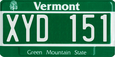 VT license plate XYD151