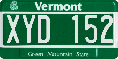 VT license plate XYD152