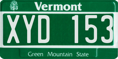 VT license plate XYD153