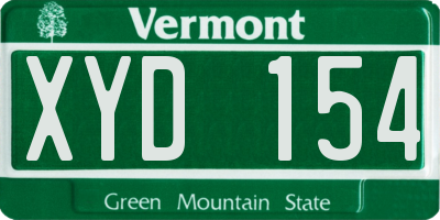 VT license plate XYD154