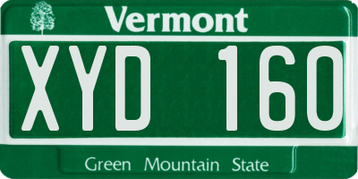 VT license plate XYD160