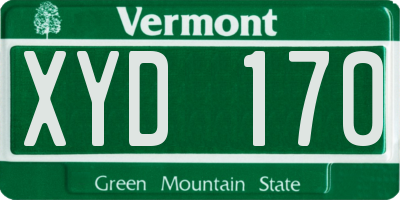 VT license plate XYD170