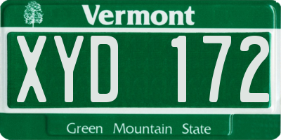 VT license plate XYD172