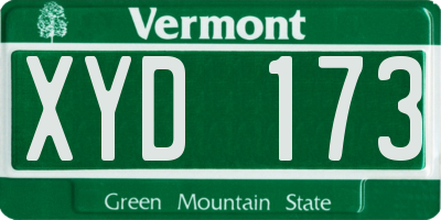 VT license plate XYD173