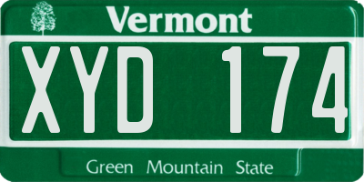 VT license plate XYD174