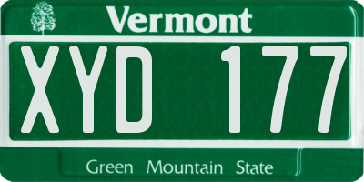 VT license plate XYD177